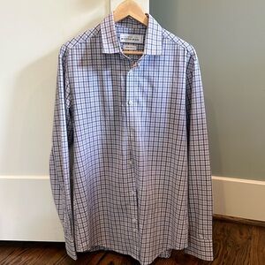 Mizzen + Main Men’s Plaid Oxford Dress Shirt (Medium Trim Fit)